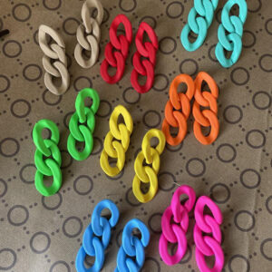 Wholesale Colorful Circle Chain Acrylic Earrings