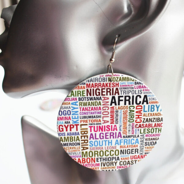 Wholesale Name Of African Countries Wood Earrings
