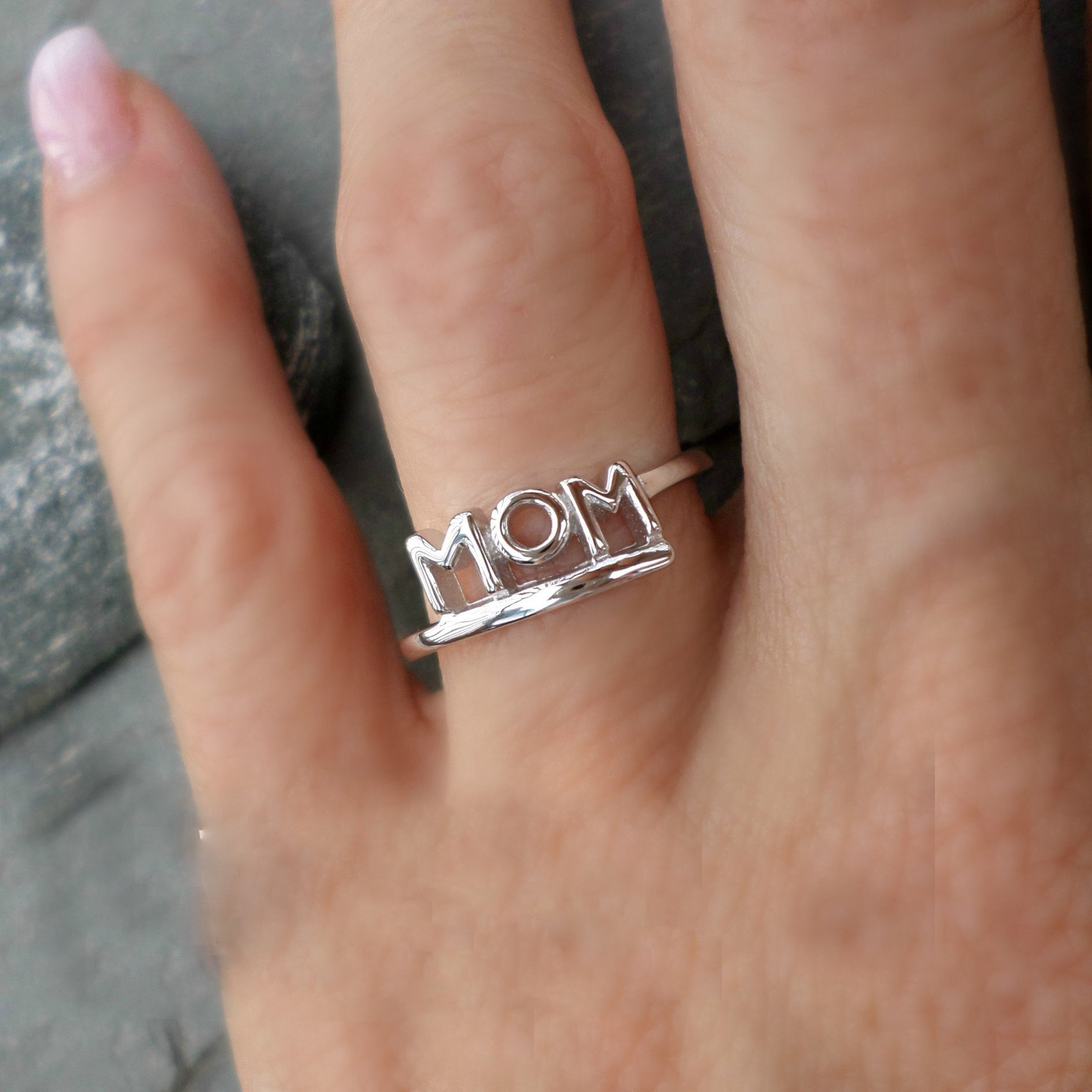 Wholesale Mother's Day White-plated Steel Brass Rings