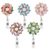 Wholesale Colorful Rhinestone Rotating Garland Telescopic Badge Scroll Keychain