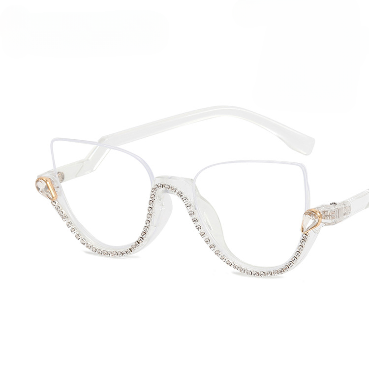 Wholesale PC Anti-blue Half Frame Diamond Flat Mirror