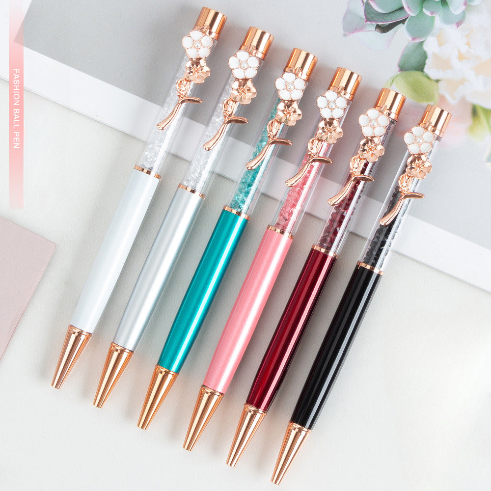 Wholesale Creative Flower Metal Rhinestone Ballint Pen
