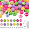 Wholesale 50PCS/Pack 20MM Tricolor Stripe Acrylic Beads Bubblegum Beads