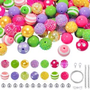 Wholesale 50PCS/Pack 20MM Tricolor Stripe Acrylic Beads Bubblegum Beads
