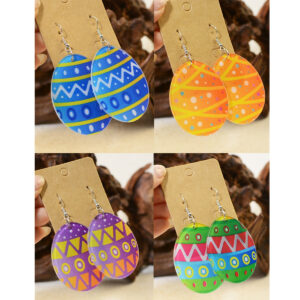 Wholesale Easter Egg Graffiti Painted Acrylic Earrings