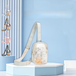 Wholesale TPU Transparent Wide Shoulder Strap Waterproof Chest Bag Outdoor Sports Crossbody Bag