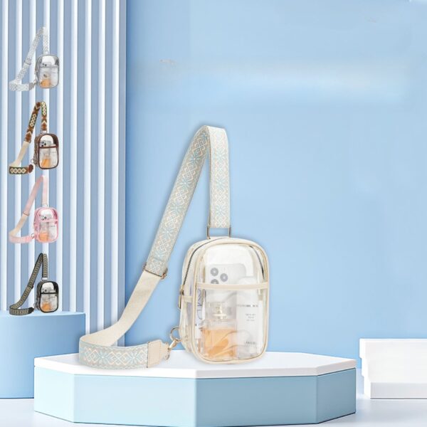 Wholesale TPU Transparent Wide Shoulder Strap Waterproof Chest Bag Outdoor Sports Crossbody Bag