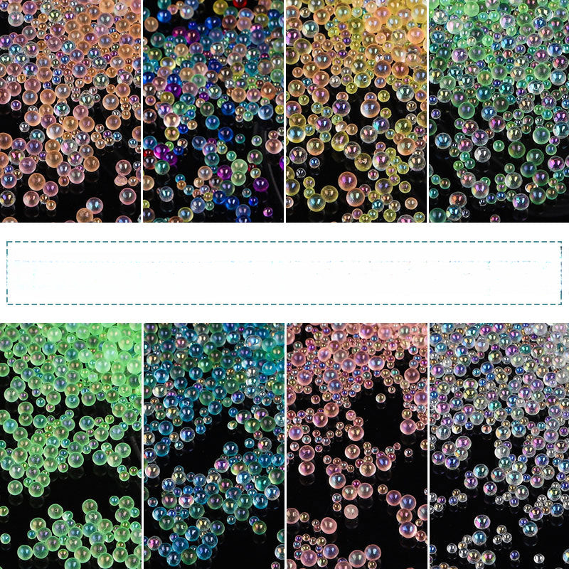 Wholesale 30g Non rous Transparent Iridescent Glass Rice Beads