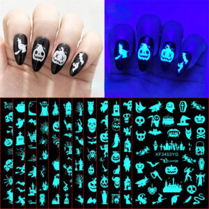 Wholesale Halloween Glow Nail Stickers Set of 12pcs