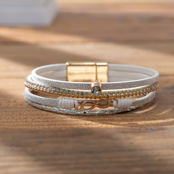 oly-0b63a1bb0dd32f3b231aff01bd3ade23 Wholesale Punk style multi-layer diamond leather wristband