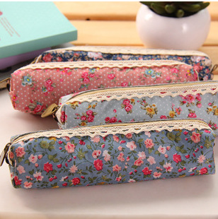 oly-415bb4d0ebf4bf0e3a816a3e8ec90eb9 Wholesale Small Fresh and Elegant Stationery Bag Forest Style Elegant Simple Stationery Box Wave int Floral Pencil Bag