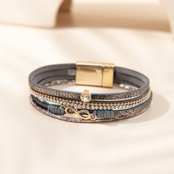 oly-4b9f93bac45240bf4be17936feb1899d Wholesale Punk style multi-layer diamond leather wristband