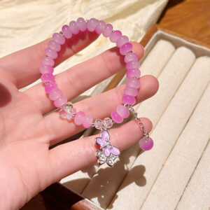 Icy purple butterfly bracelet