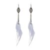 oly-a7c23652ab239a13facbe1fc6187f626 Wholesale Cross-border new long chain feather earrings European and American ethnic style feather earrings 2024 scenic spot seaside photography earrings