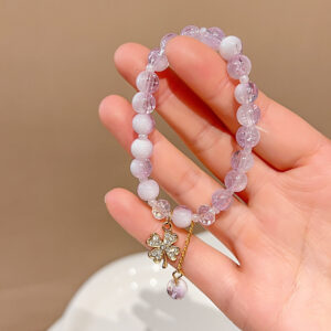 Icy purple four-leaf clover