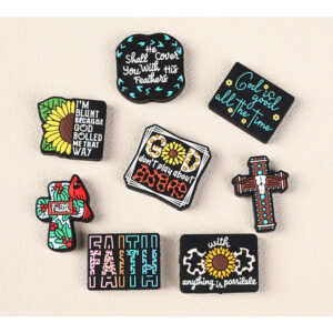 Wholesale 20pcs Sunflower Letter Cross Pattern Silicone Beads
