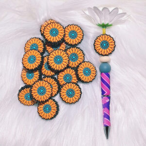 Wholesale new sunflower silicone cartoon beads 10pcs/pack