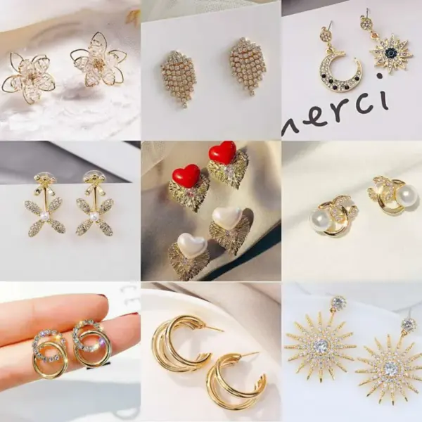 1-Pair-Fashion-Flower-Butterfly-Bow-Knot-Inlay-Alloy-Artificial-Pearls-Rhinestones-Shell-Earrings-main-image-4 1 Pair Fashion Flower Butterfly Bow Knot Inlay Alloy Artificial Pearls Rhinestones Shell Earrings