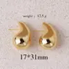 1 Pair Retro Lady Water Droplets Plating Copper Ear Studs
