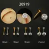 1 Piece 304 Stainless Steel Zircon Round Lip Rings