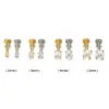 1 Piece 304 Stainless Steel Zircon Round Lip Rings