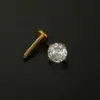 1 Piece 304 Stainless Steel Zircon Round Lip Rings