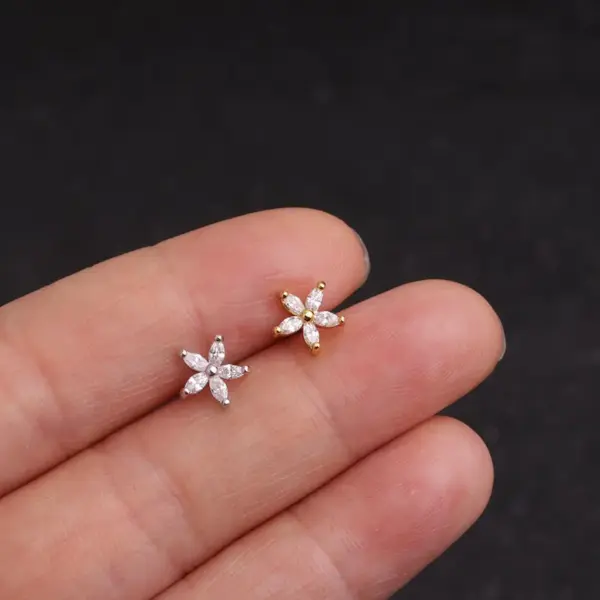 1-Piece-316L-Stainless-Steel-Copper-Zircon-Ear-Cartilage-Rings-Studs-Flower-Waterproof-Non-Tarnish-Surgical-Steel-Ear-Cartilage-Rings-Studs-main-image-3 1 Piece 316L Stainless Steel Copper Zircon Ear Cartilage Rings & Studs Flower Waterproof Non Tarnish Surgical Steel Ear Cartilage Rings & Studs