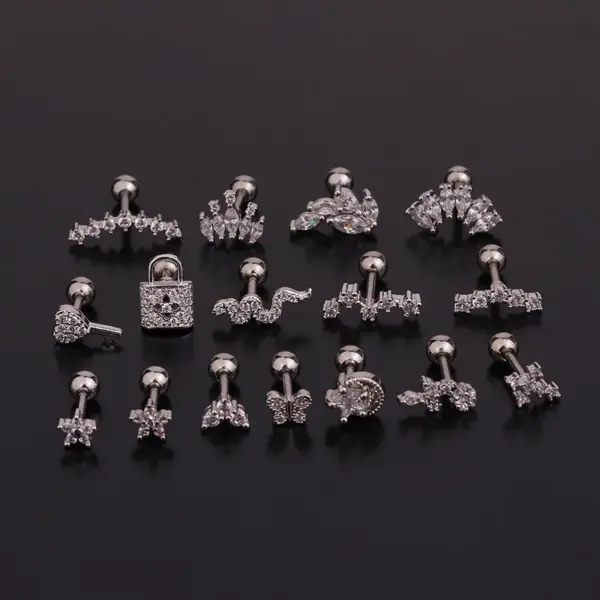1-Piece-316L-Stainless-Steel-Copper-Zircon-Ear-Cartilage-Rings-Studs-Geometric-Waterproof-Non-Tarnish-Surgical-Steel-Women-S-main-image-1 1 Piece 316L Stainless Steel Copper Zircon Ear Cartilage Rings & Studs Geometric Waterproof Non Tarnish Surgical Steel Women'S