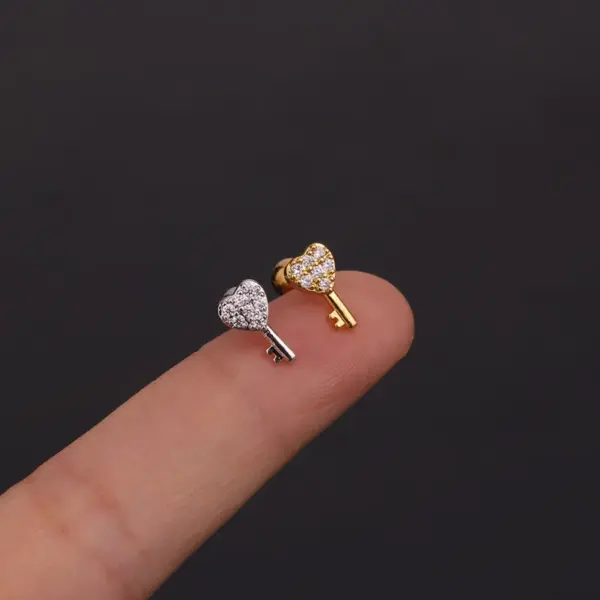 1-Piece-316L-Stainless-Steel-Copper-Zircon-Ear-Cartilage-Rings-Studs-Geometric-Waterproof-Non-Tarnish-Surgical-Steel-Women-S-main-image-3 1 Piece 316L Stainless Steel Copper Zircon Ear Cartilage Rings & Studs Geometric Waterproof Non Tarnish Surgical Steel Women'S