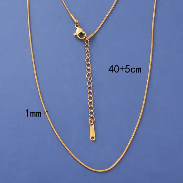1-Piece-Solid-Color-Necklace-Stainless-Steel-Titanium-Steel-Vacuum-Plating-18K-Gold-Plated-Women-S-Box-Chain-Snake-Chain-Simple-Style-main-image-10 1 Piece Solid Color Necklace Stainless Steel Titanium Steel Vacuum Plating 18K Gold Plated Women'S Box Chain Snake Chain Simple Style
