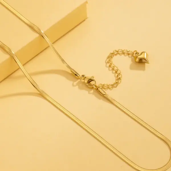 1-Piece-Solid-Color-Necklace-Stainless-Steel-Titanium-Steel-Vacuum-Plating-18K-Gold-Plated-Women-S-Box-Chain-Snake-Chain-Simple-Style-main-image-7 1 Piece Solid Color Necklace Stainless Steel Titanium Steel Vacuum Plating 18K Gold Plated Women'S Box Chain Snake Chain Simple Style