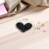 Wholesale Black heart-shaped rhinestone embroidery DIY patches