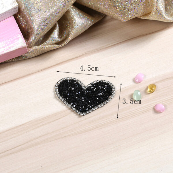 Wholesale Black heart-shaped rhinestone embroidery DIY patches