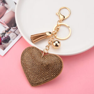 Gold / Keychain + love + small tassel