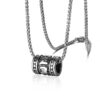 Wholesale Stainless Steel Six Character Mantra Pendant Beaded Necklace