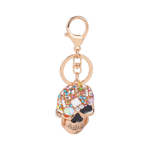 Wholesale Diamond studded Skull Metal Keychain
