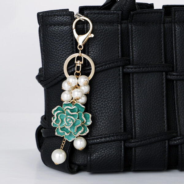 11324247310_949518863 Wholesale Flower series oil dripping diamond inlaid camellia metal keychain