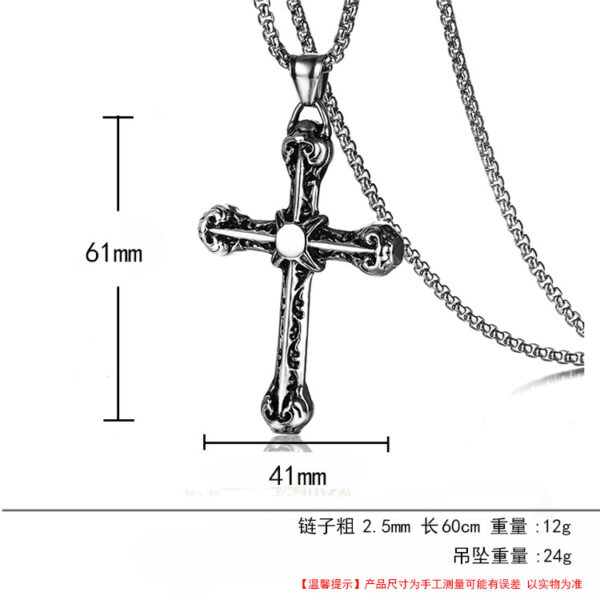 Wholesale Titanium Steel Gold and Silver Cross Necklace