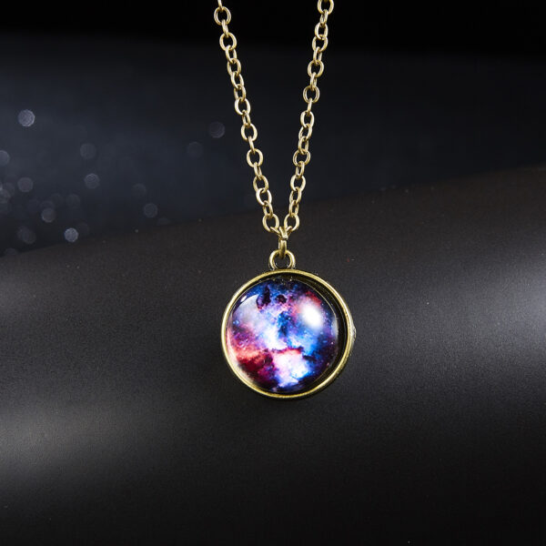 Wholesale Galaxy Nebula Universe Luminous Double sided Starry Sky Necklace