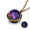Wholesale Galaxy Nebula Universe Luminous Double sided Starry Sky Necklace