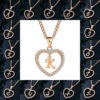 Wholesale 26 letter zircon heart-shaped pendant necklace
