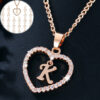 Wholesale 26 letter zircon heart-shaped pendant necklace