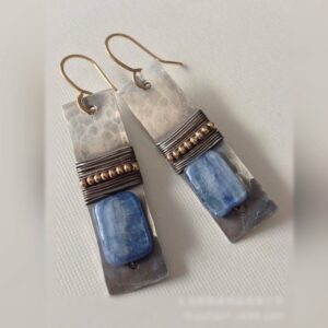 Wholesale Vintage Blue Stone Unique Shaped Earrings