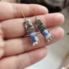 Wholesale Vintage Blue Stone Unique Shaped Earrings