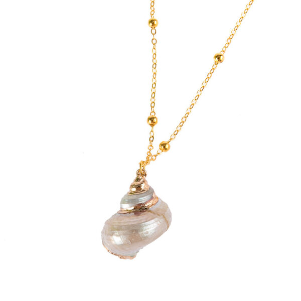 Wholesale Gold-edged Conch and Seashell Necklace