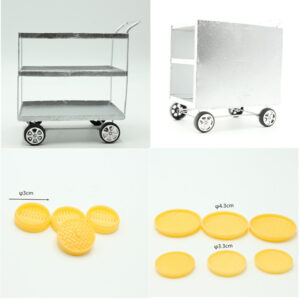 Wholesale Toy model simulation clay mini food toy morning tea cart Doll Accessories