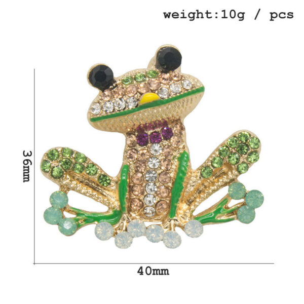 Wholesale Animal alloy rhinestone cute frog brooch
