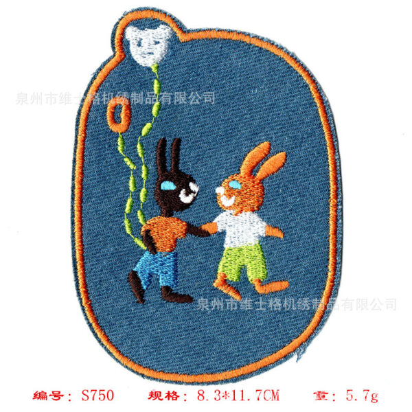 Wholesale Cartoon Rabbit Large Clothing Embroidery DIY Patches