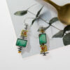 Wholesale Alloy Retro Turquoise Color-Blocked Earrings