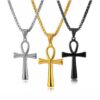 Wholesale Smooth Egyptian Ankh Cross Pendant Men's Necklace